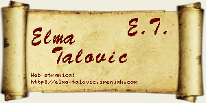 Elma Talović vizit kartica